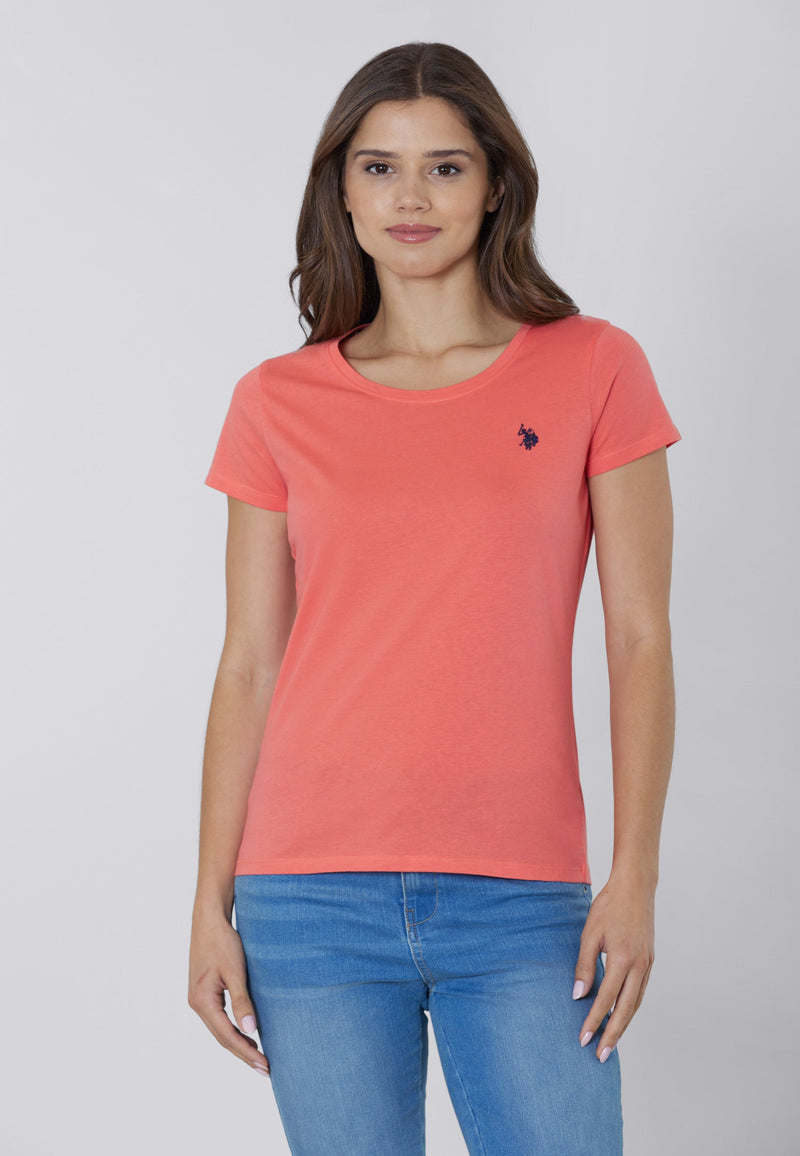 T-shirt girocollo a maniche corte in cotone light jersey