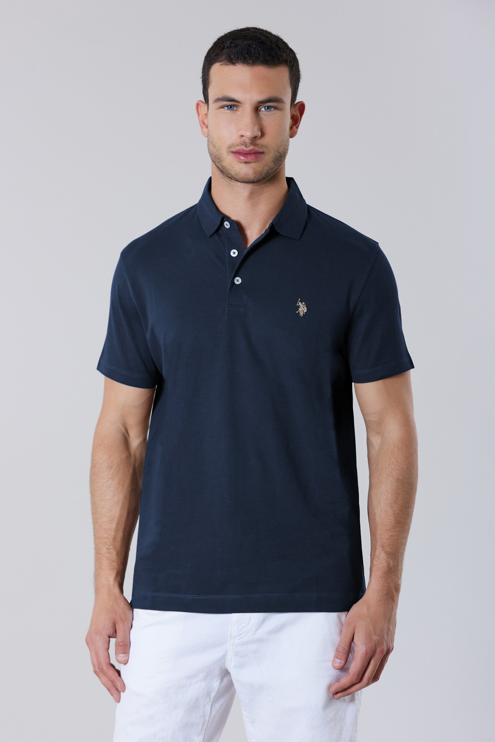 Polo a maniche corte in cotone premium quality con logo