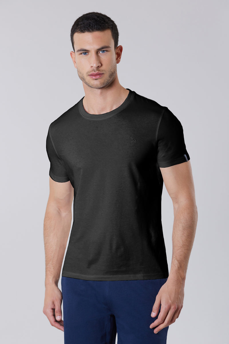 T-shirt a maniche corte in cotone stretch con logo