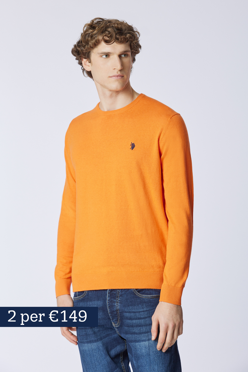 Maglia girocollo cotone e cashmere