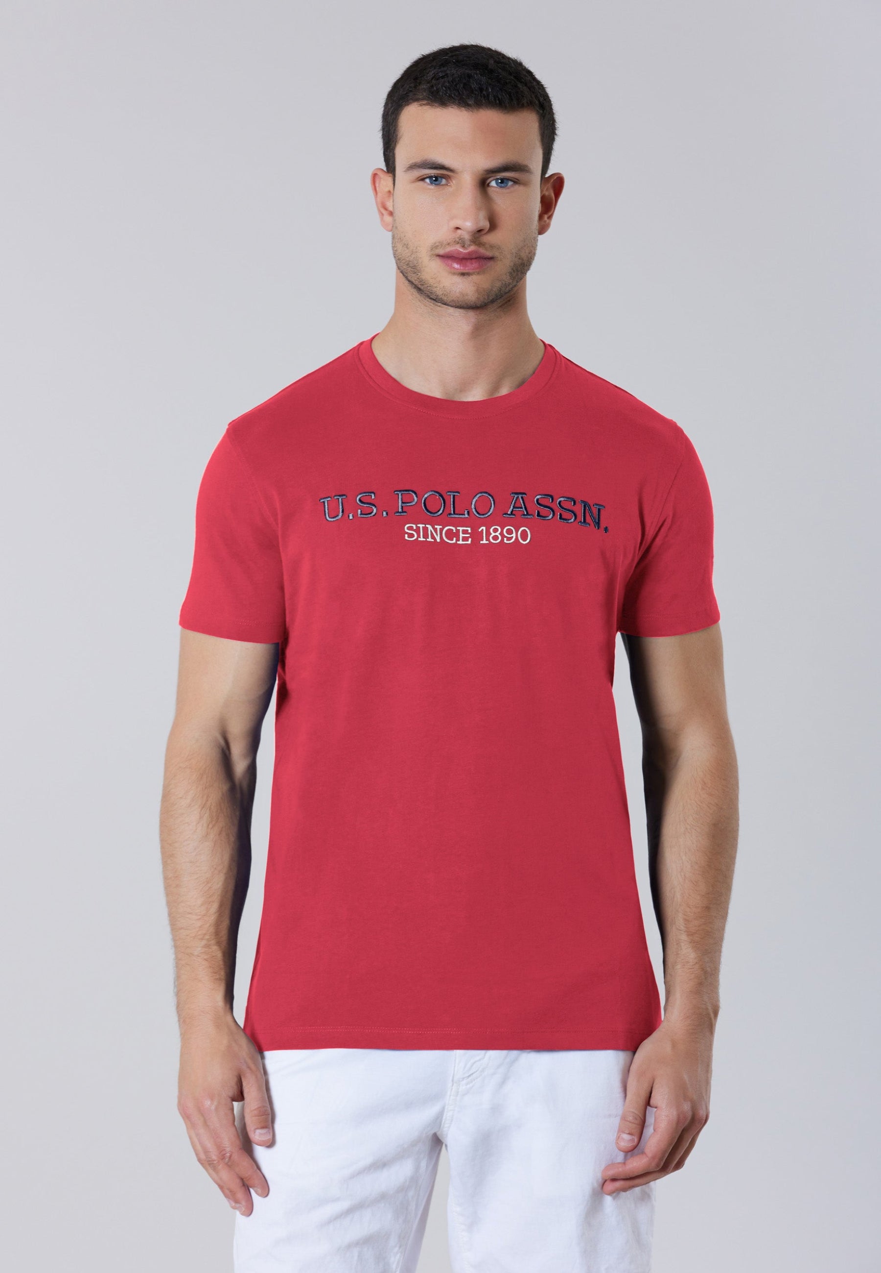 T-shirt a maniche corte in cotone con ricamo U.S. Polo Assn.