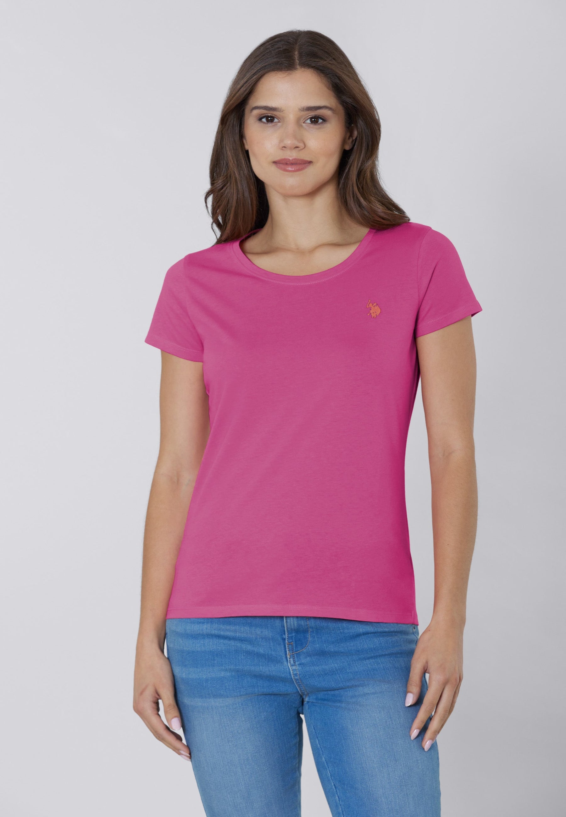 T-shirt girocollo a maniche corte in cotone light jersey