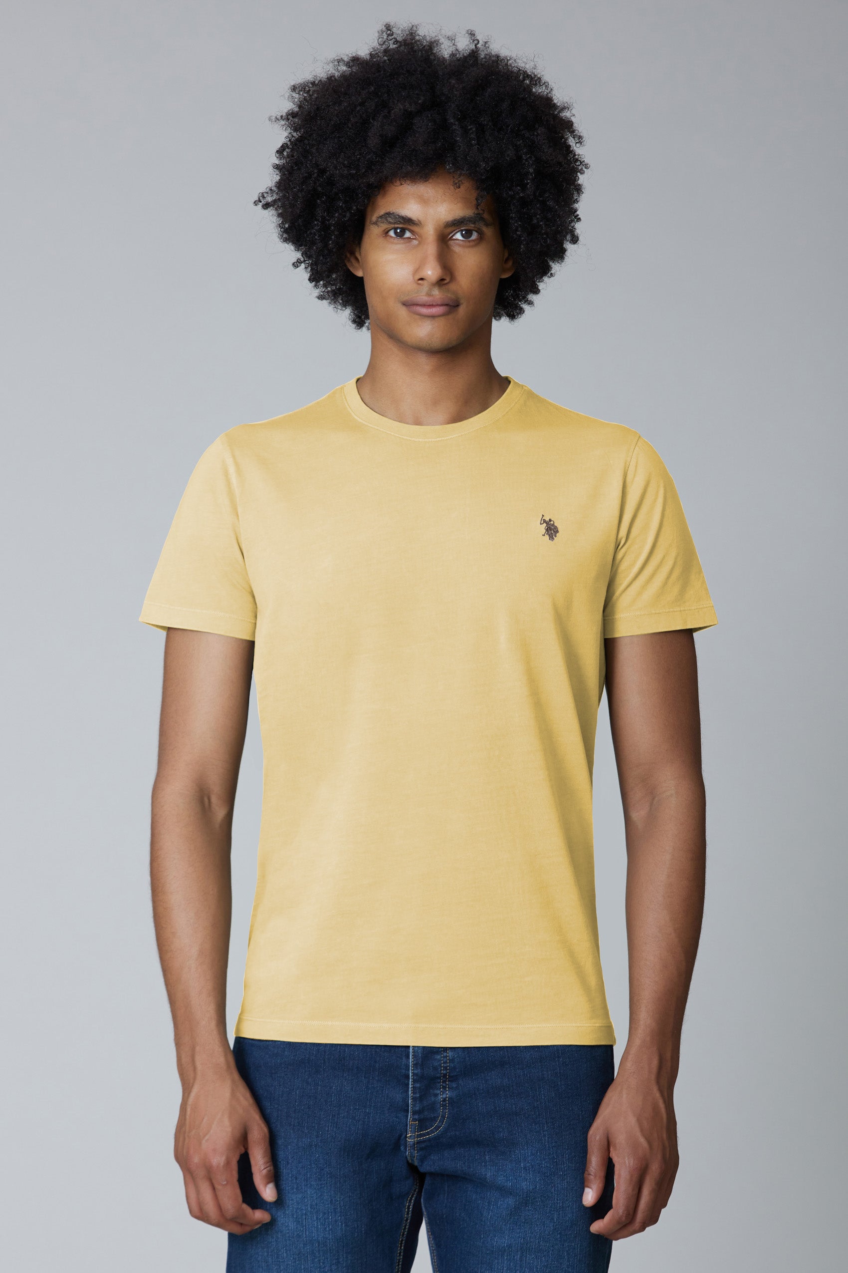 T-shirt a maniche corte in cotone overdyed con logo