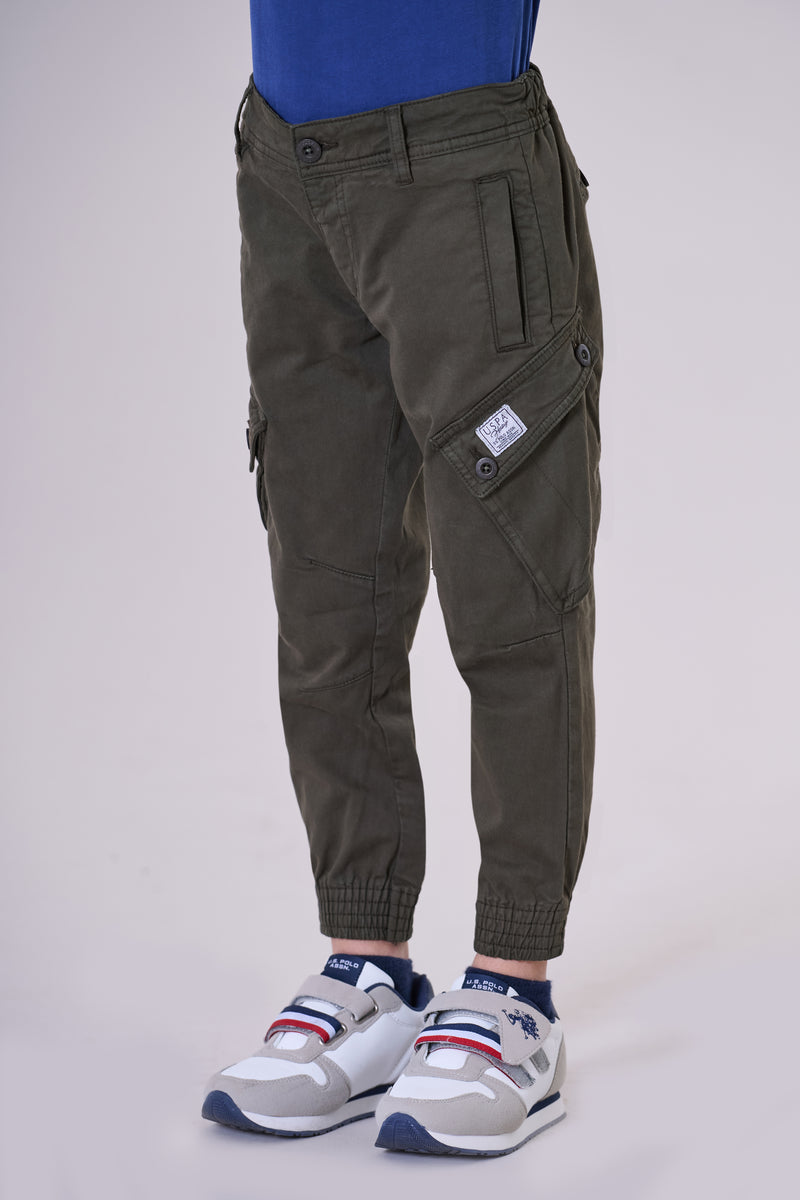 Pantalone cargo cotone twill