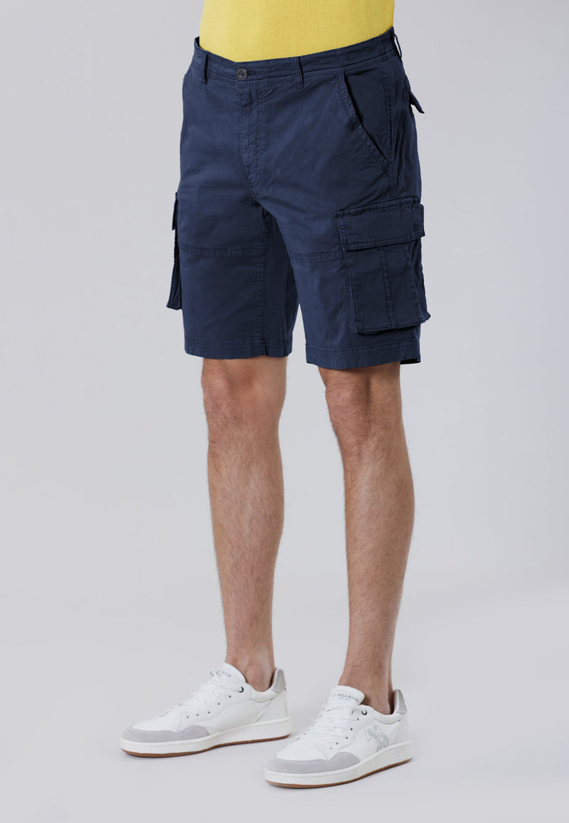 Pantaloni corti cargo in cotone twill stretch