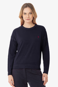 Maglia girocollo in lana merino con logo U.S. Polo Assn.