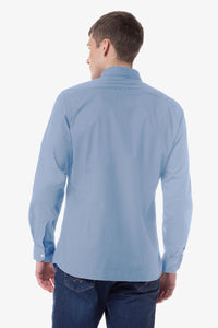 Camicia in cotone stretch popeline slim fit con logo