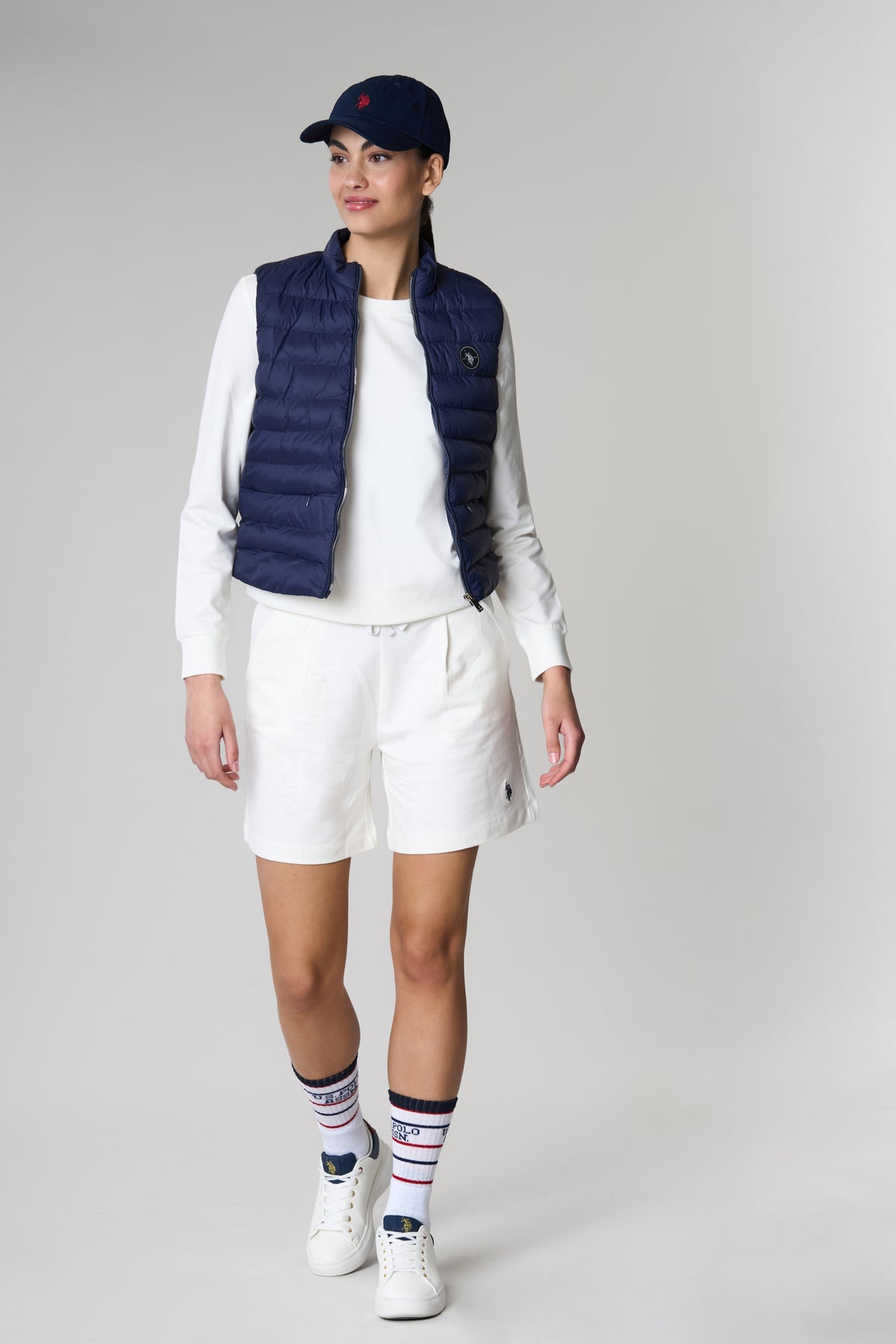 Gilet trapuntato con chiusura zip