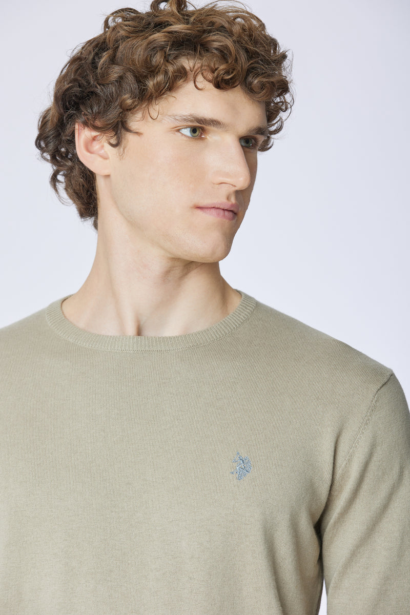 Maglia girocollo cotone e cashmere