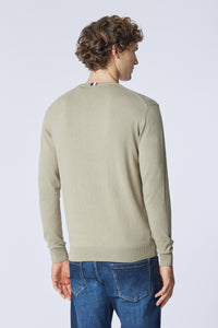 Maglia girocollo cotone e cashmere