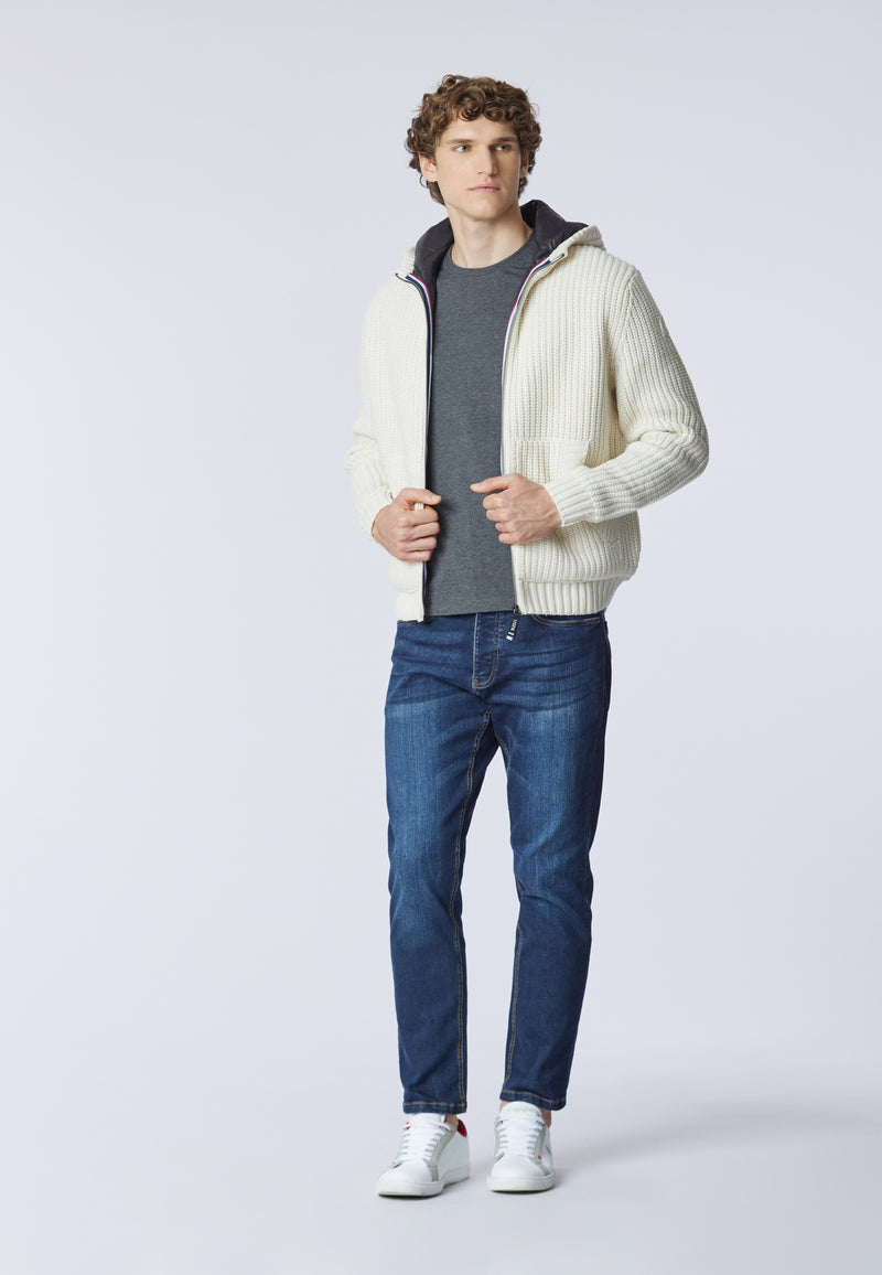 Cardigan con cappuccio e zip