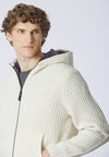 Cardigan con cappuccio e zip