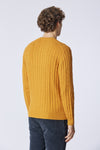 Maglia girocollo a treccia in cotone e cashmere