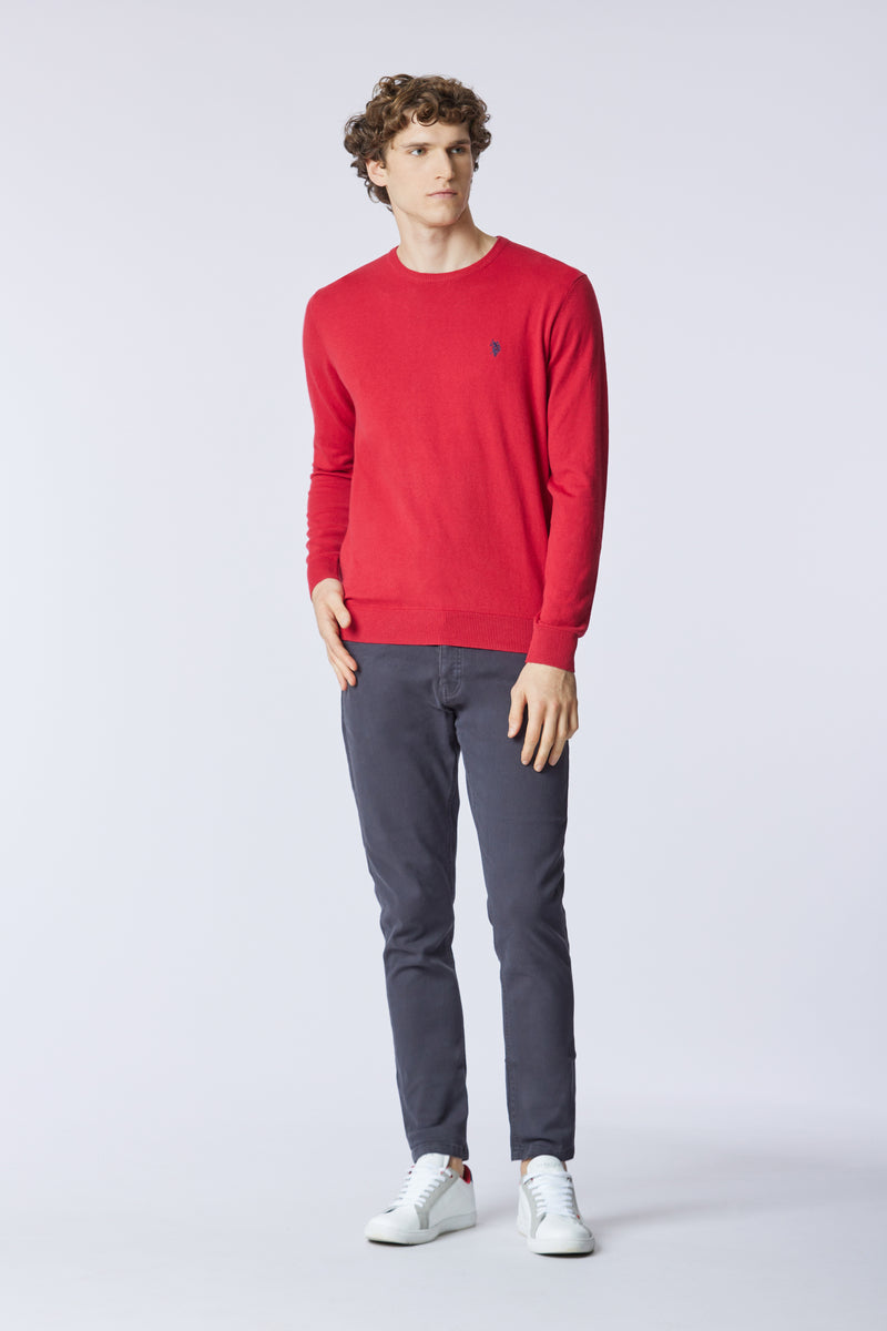 Maglia girocollo cotone e cashmere