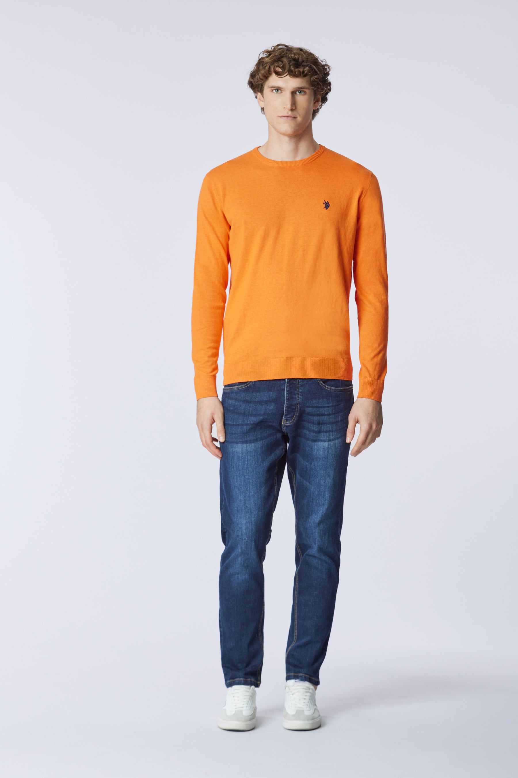 Maglia girocollo cotone e cashmere