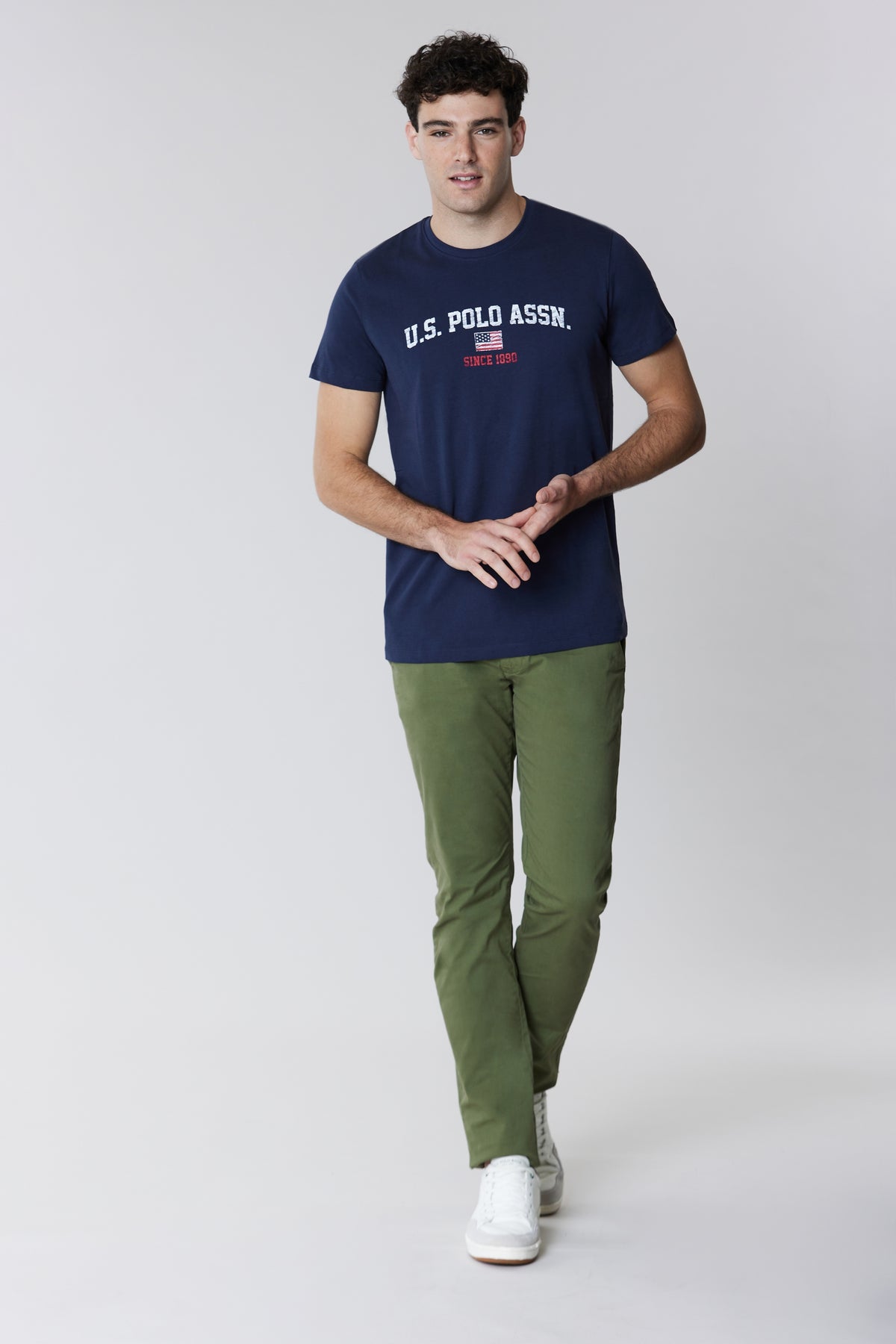 T-shirt a maniche corte in cotone con stampa U.S. Polo Assn.