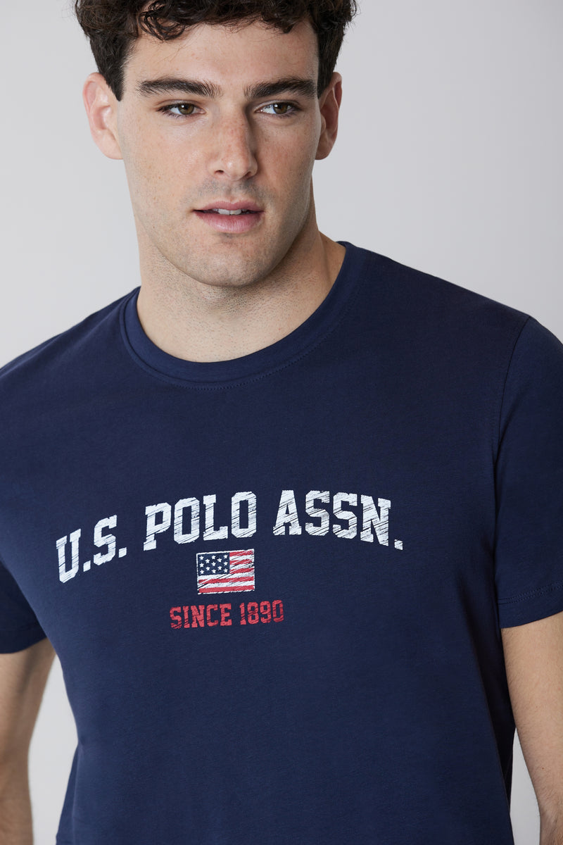 T-shirt a maniche corte in cotone con stampa U.S. Polo Assn.