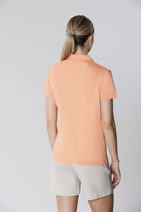 Polo a maniche corte stretch con scollo a V