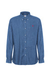 Camicia in cotone blue denim twill