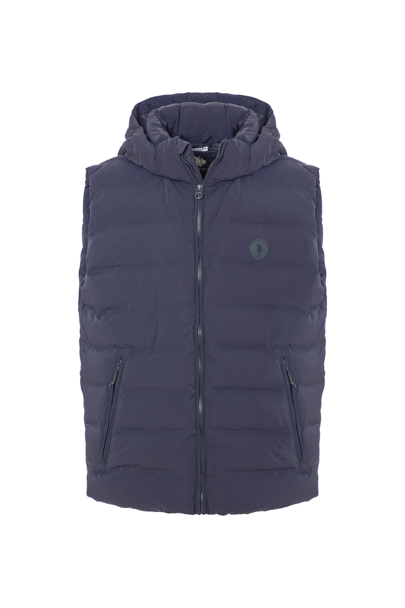 Gilet stretch nylon con cappuccio