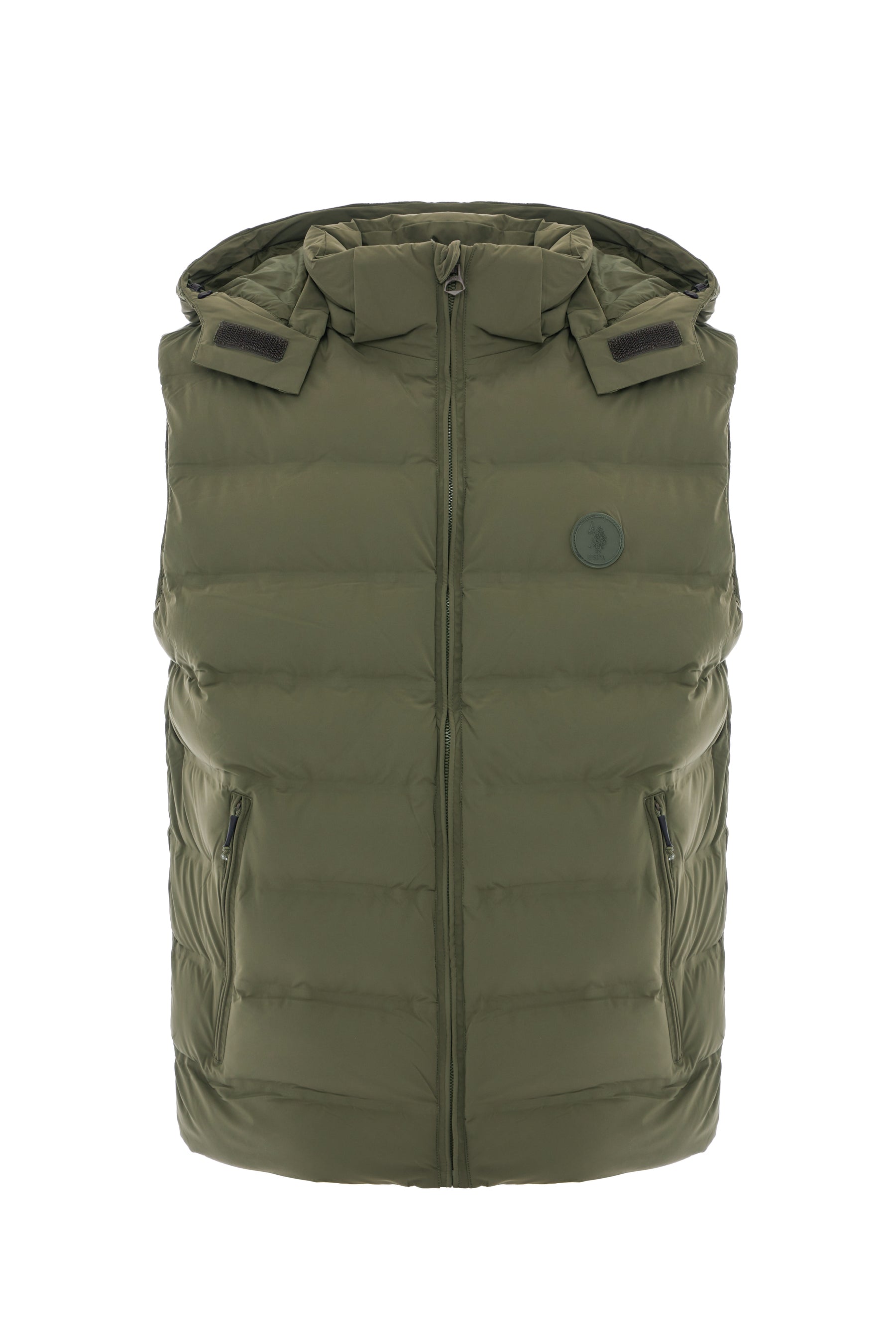 Gilet stretch nylon con cappuccio