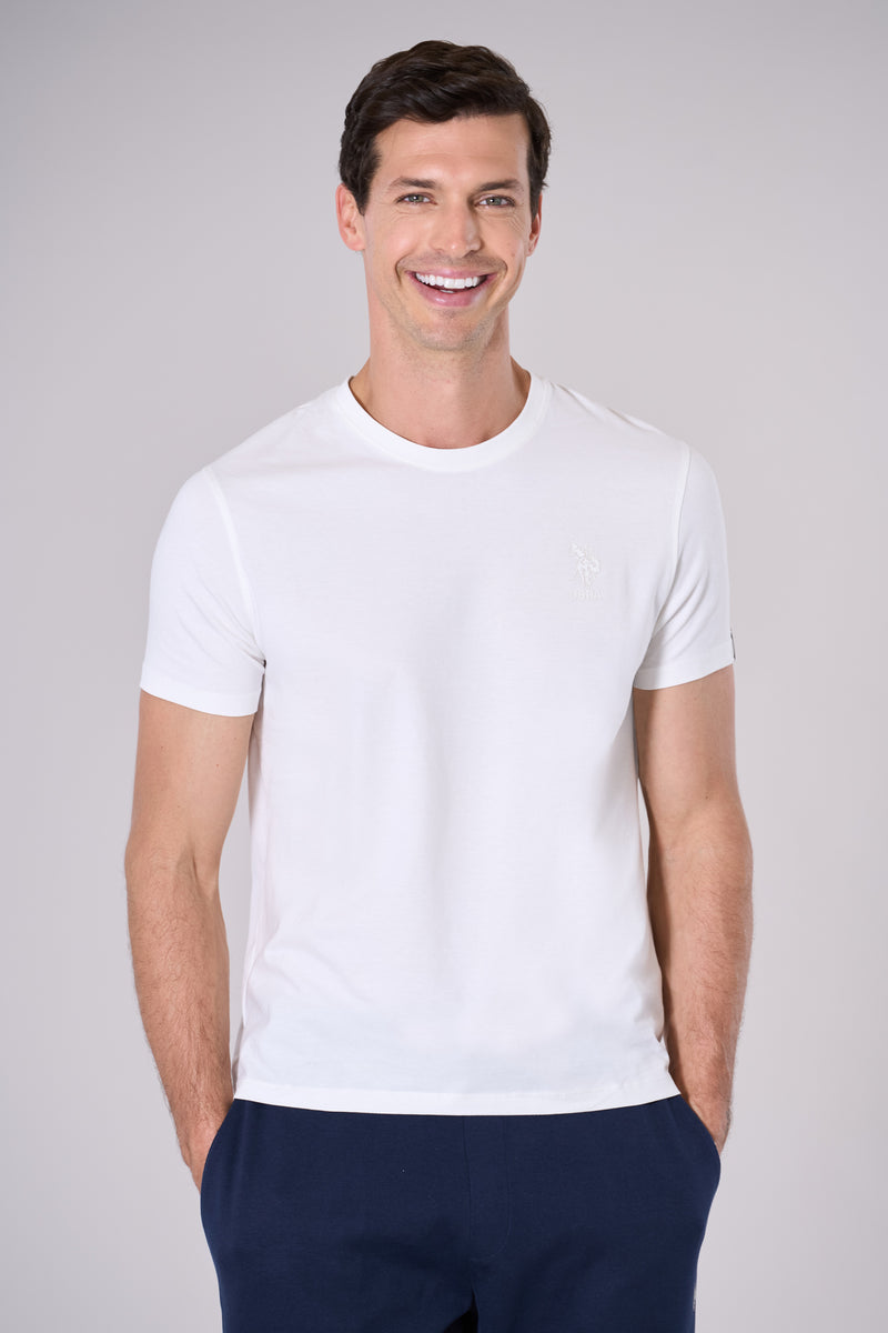 T-shirt in cotone jersey stretch con logo