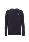 Maglia girocollo cotone cashmere con logo