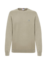 Maglia girocollo cotone cashmere con logo