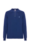 Polo shirt knit misto alpaca a maniche lunghe