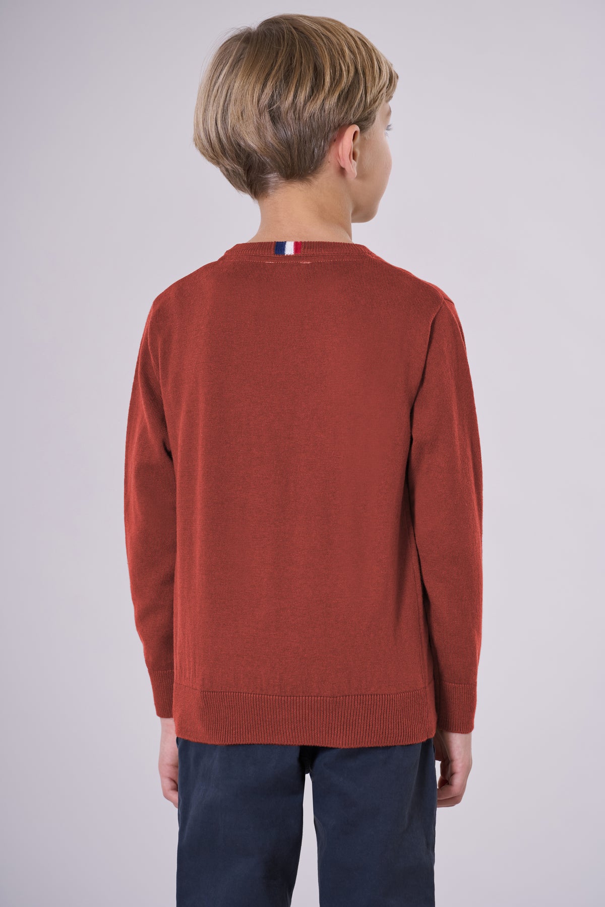 Maglia girocollo in cotone e cashmere con logo