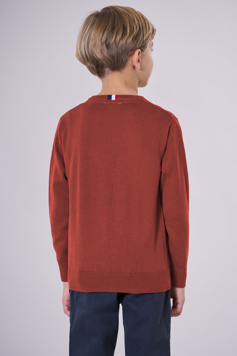 Maglia girocollo cotone e cashmere