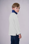 Polo a maniche lunghe in cotone stretch con logo