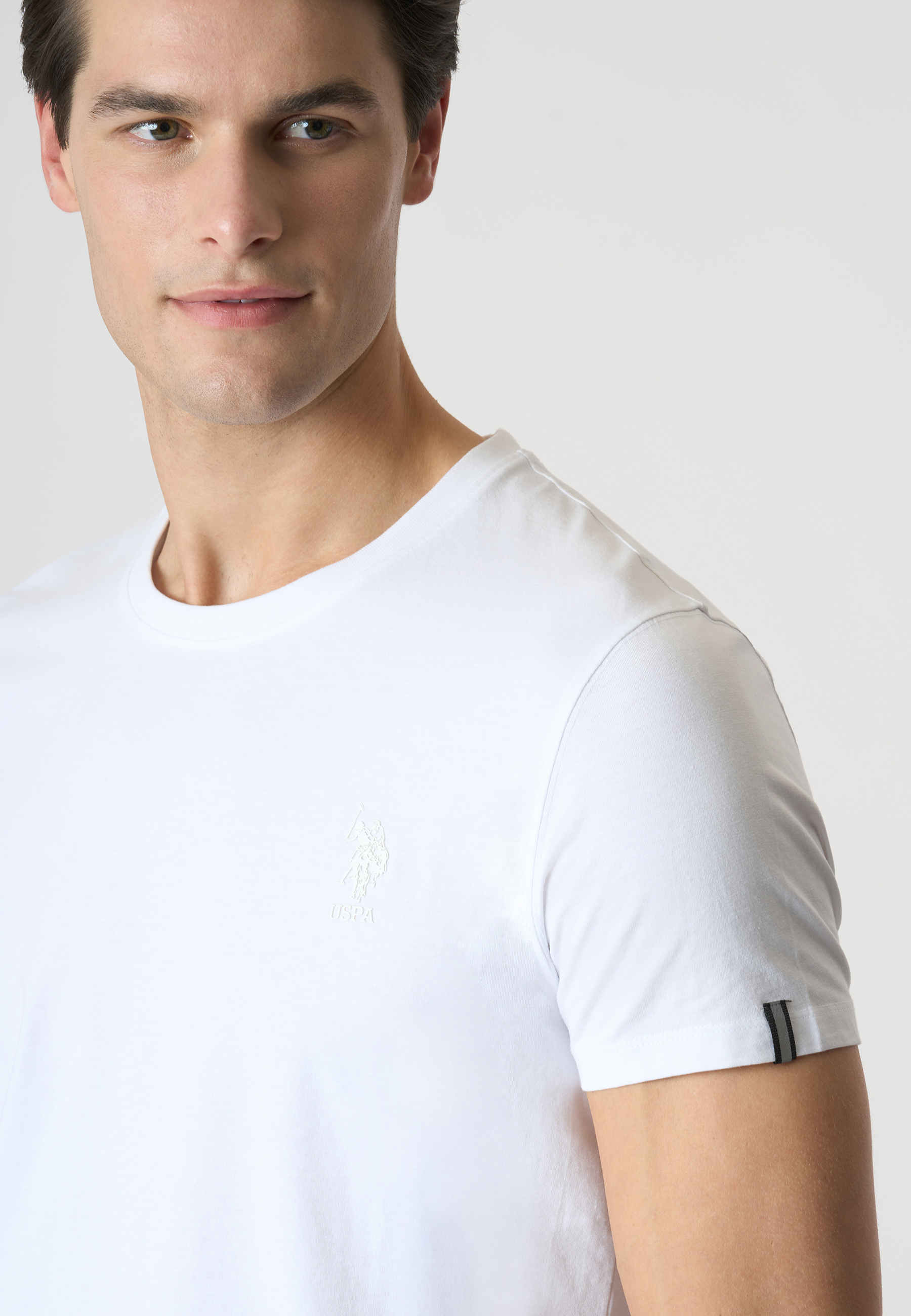 T-shirt a maniche corte in cotone stretch con logo