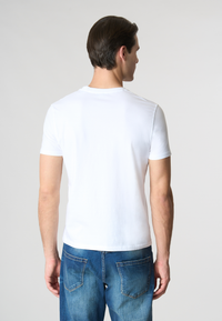 T-shirt a maniche corte in cotone stretch con logo