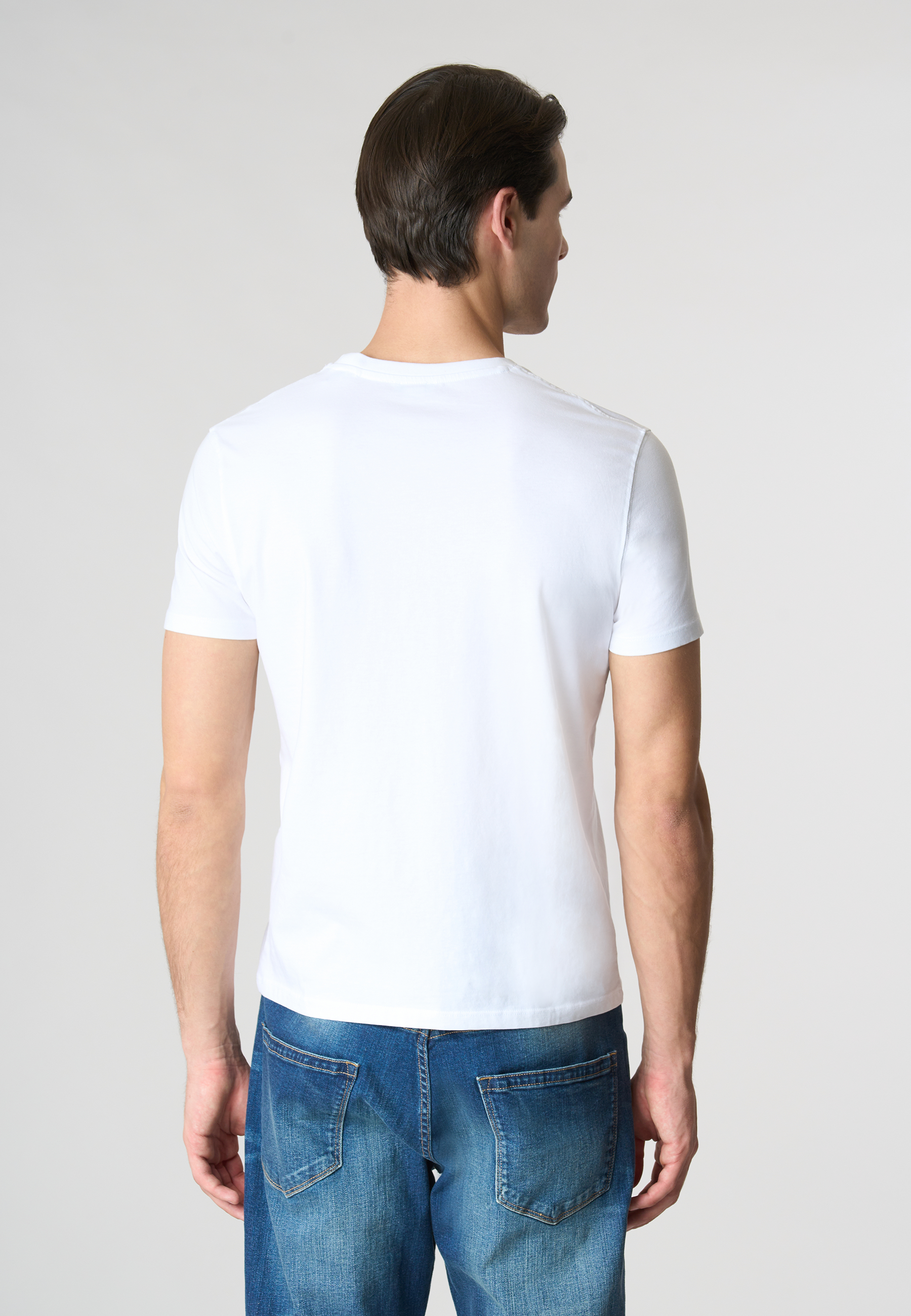 T-shirt a maniche corte in cotone stretch con logo