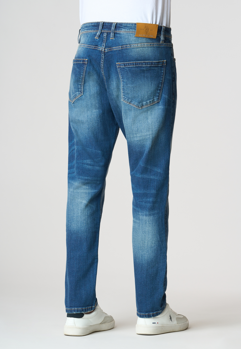 Pantalone denim in cotone stretch cinque tasche