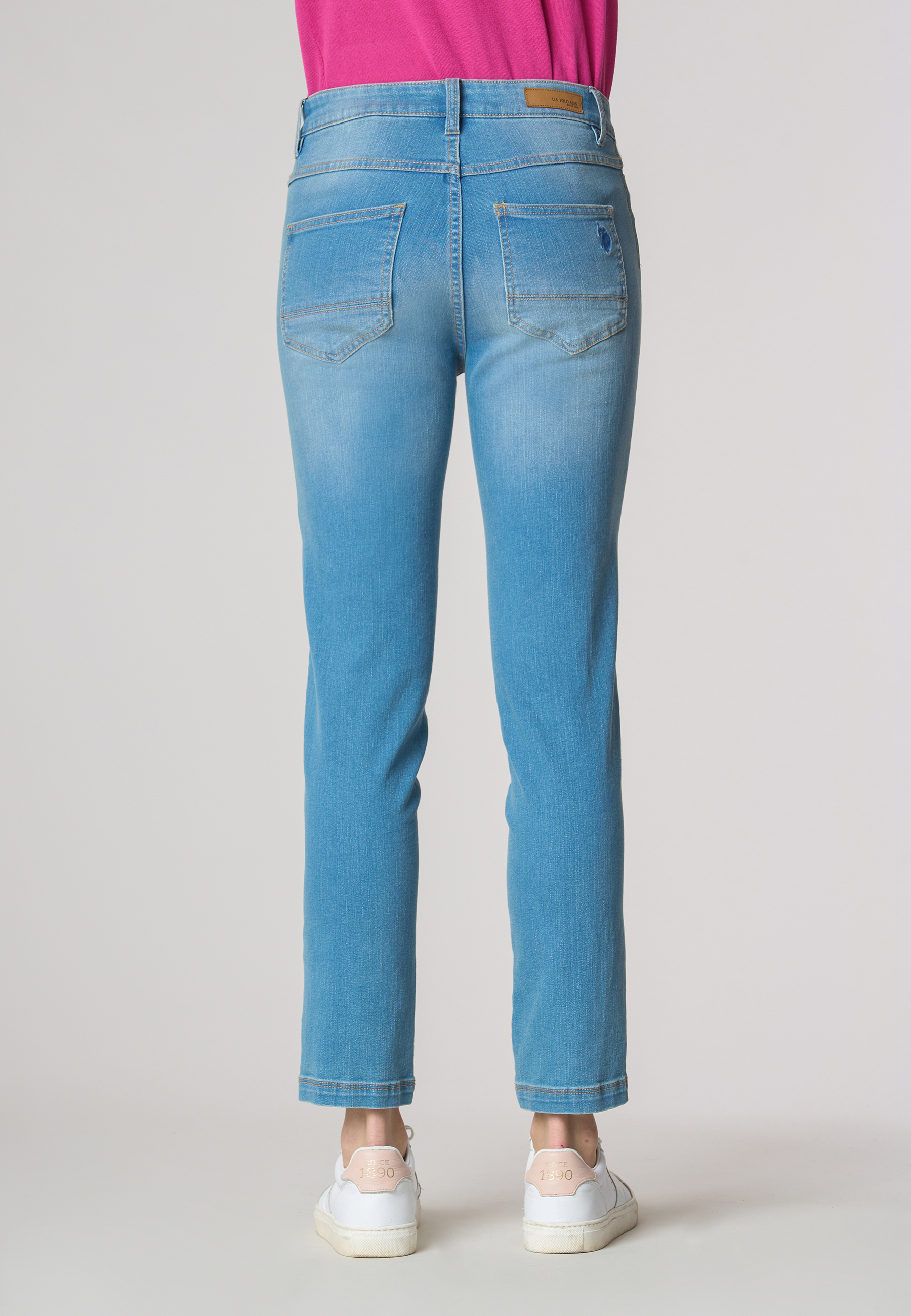 Pantalone denim cinque tasche skinny in cotone stretch