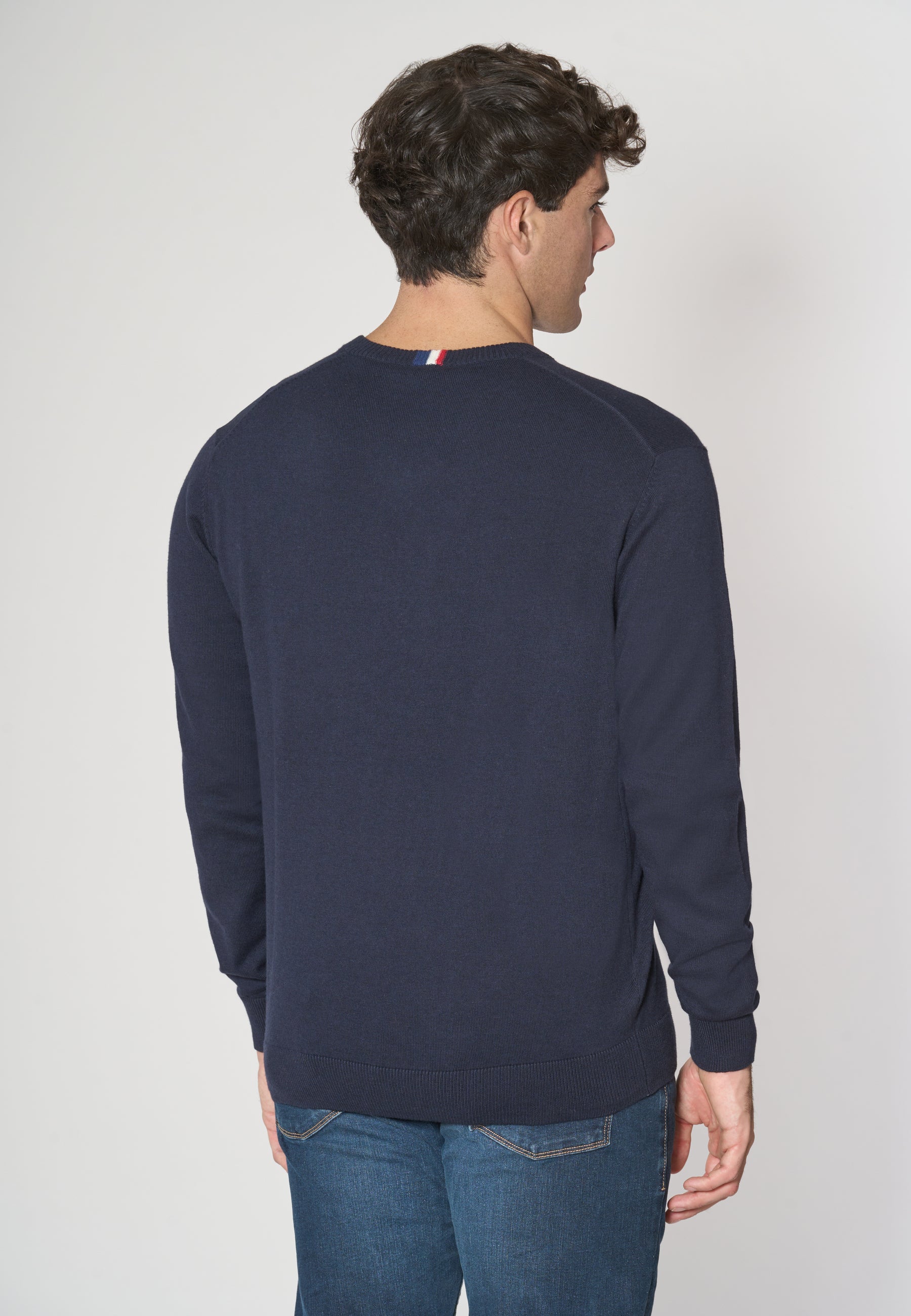 Maglia scollo a V cotone e cashmere