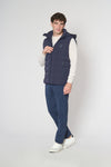 Gilet stretch nylon con cappuccio