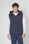 Gilet stretch nylon con cappuccio