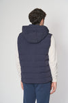 Gilet stretch nylon con cappuccio