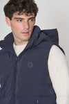 Gilet stretch nylon con cappuccio