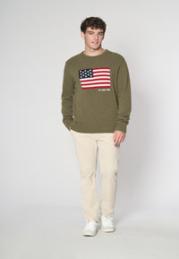 Maglia girocollo bandiera americana