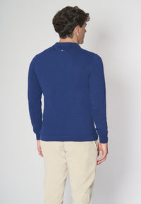 Polo shirt knit misto alpaca a maniche lunghe