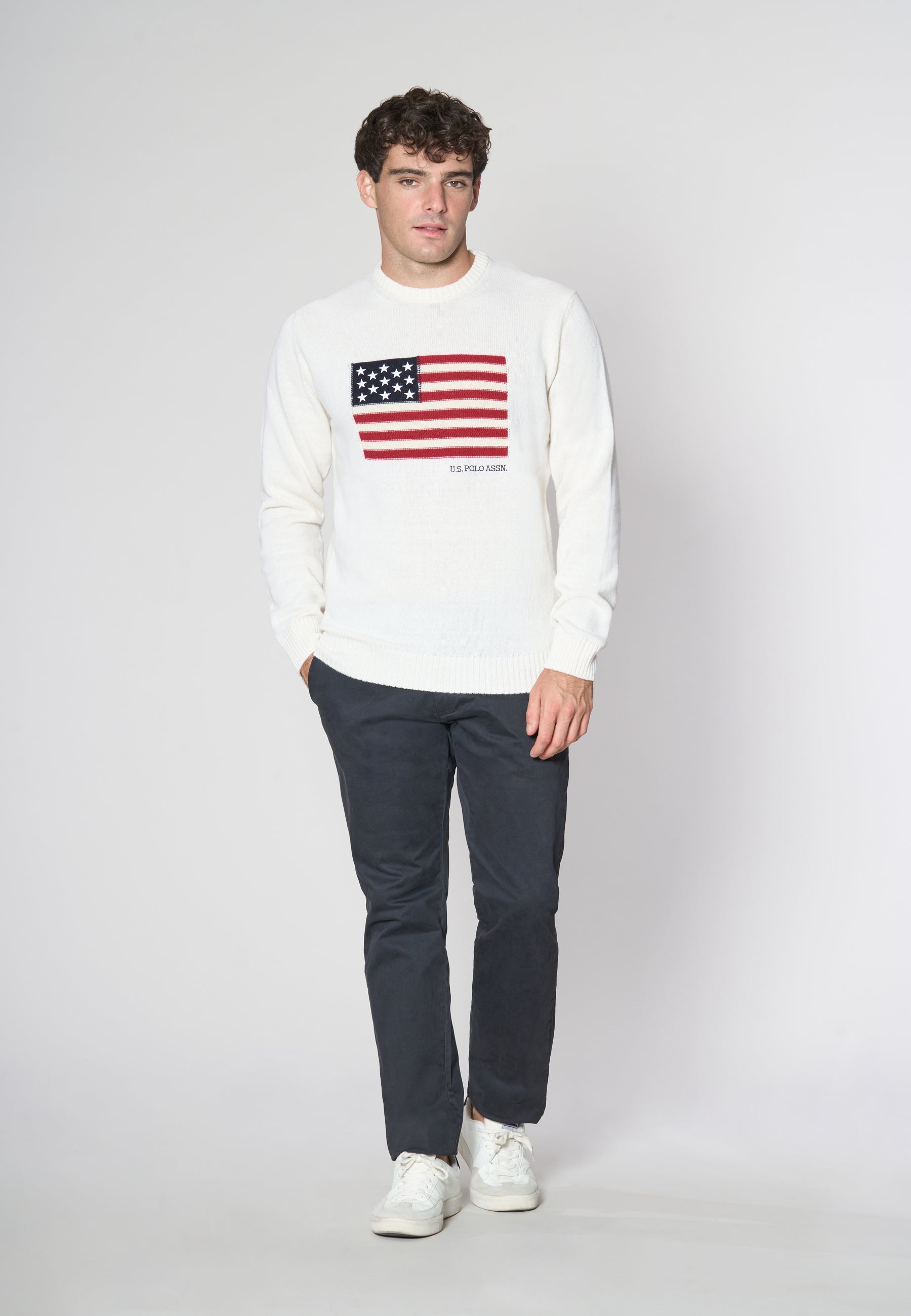 Maglia girocollo bandiera americana