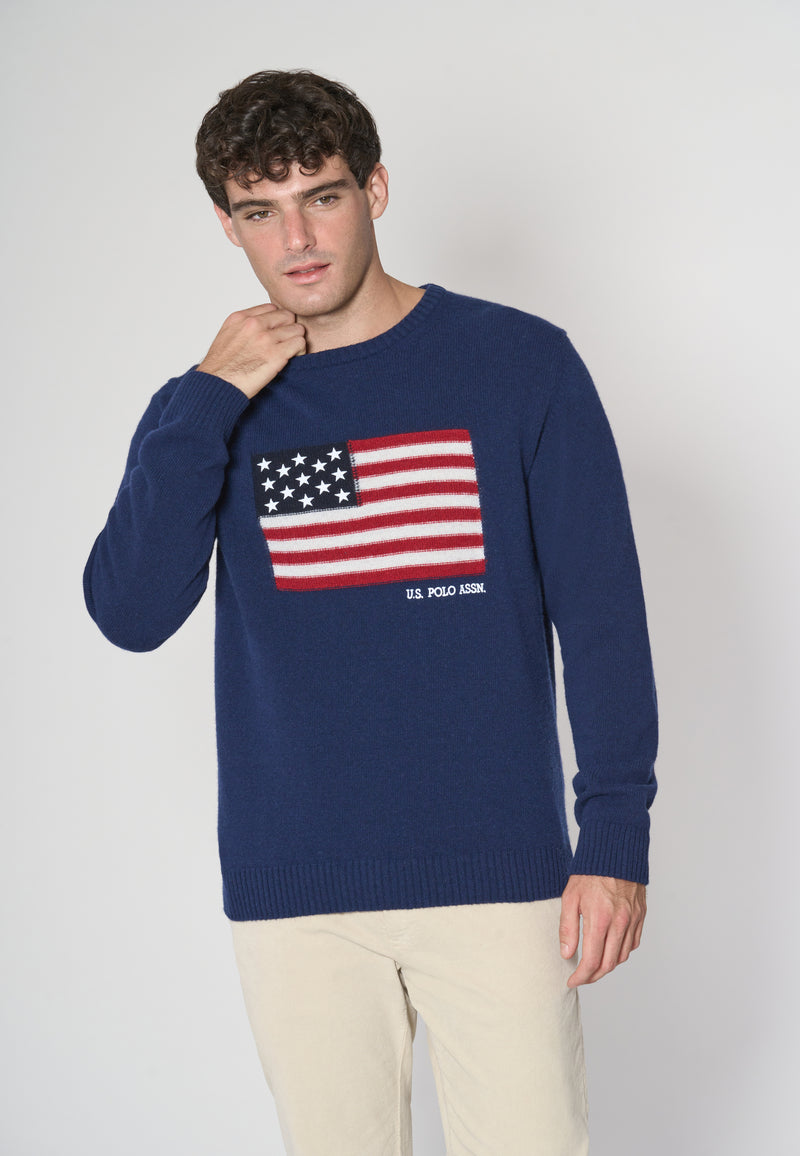 Maglia girocollo bandiera americana