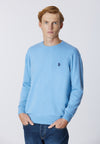 Maglia girocollo cotone cashmere con logo