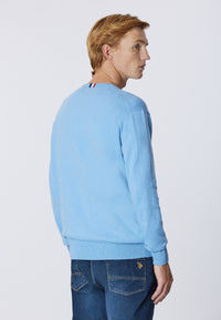 Maglia girocollo cotone cashmere con logo